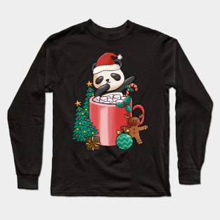 Cute Christmas Panda Long Sleeve T-Shirt